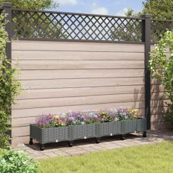 Jardini&egrave;re avec Roues Gris clair 160 x 40 x 33 cm PP