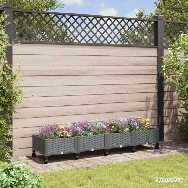 Jardini�re avec Roues Gris clair 160 x 40 x 33 cm PP