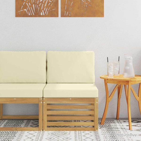 Sofa de milieu ext�rieur Bois d'Acacia Massif Blanc