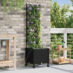 Porte-plante de jardin avec irrigation et roues Noir PP