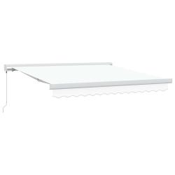 Auvent r&eacute;tractable Blanc 300 x 250 cm Toile et Aluminium