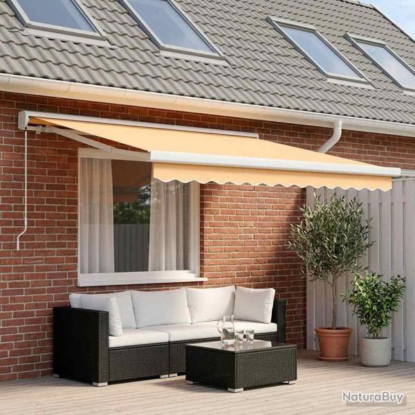 Auvent r�tractable Sable 300 x 250 cm Toile et Aluminium