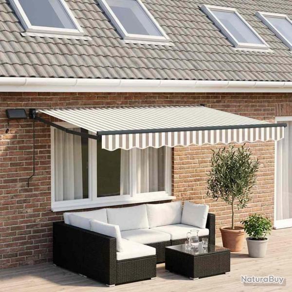 Store r�tractable manuel avec LEDs Gris clair et blanc
