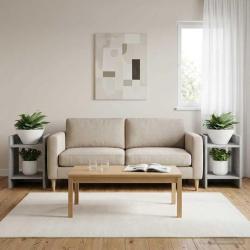 Support de Plante 2 pc Gris B&eacute;ton 30 x 30 x 40 cm