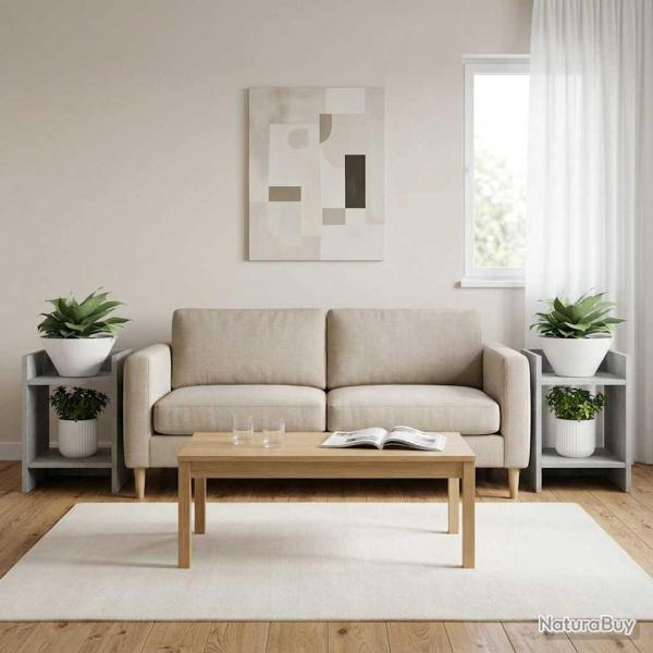 Support de Plante 2 pc Gris B�ton 30 x 30 x 40 cm