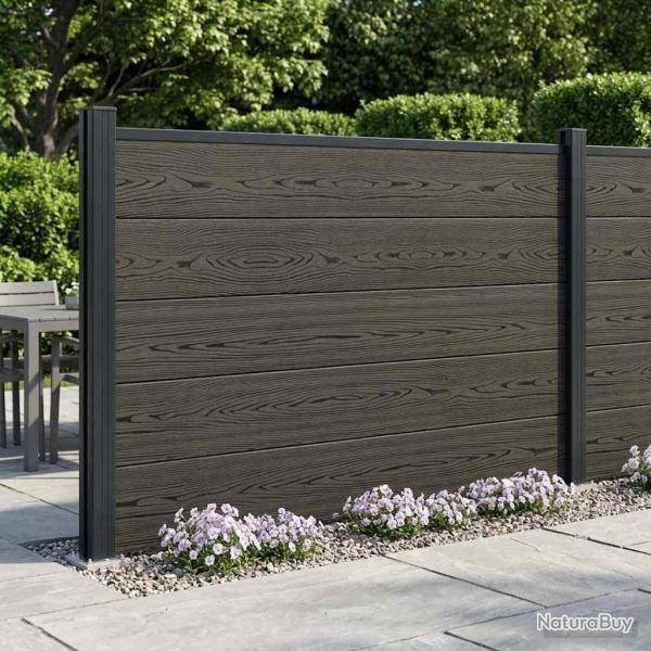 Ensemble de Cl�ture 180 x 105 cm WPC et Aluminium Noir