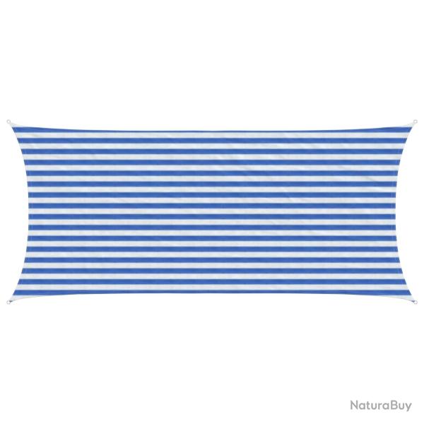 Voile d'ombre Bleu et Blanc 2 x 5 m HDPE