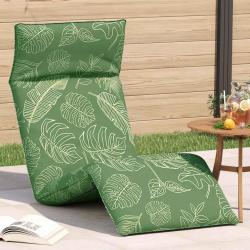 Transat pliant en tissu Oxford motif feuilles 175 x 54 x 8,5 cm