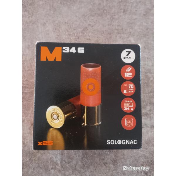 Munitions SOLOGNAC  1 boite de 25 34g N�7