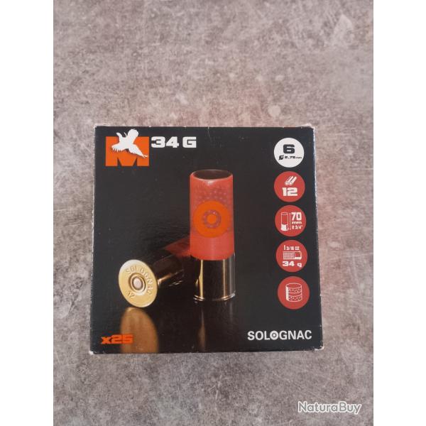Munitions SOLOGNAC 1 boite de 25 34g N�6