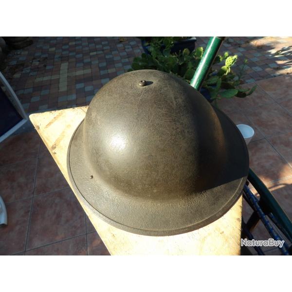 Casque GB US sans jugulaire arm�e lib�ration d�barquement ww1 ww2 Britannique Anglais tranch�e