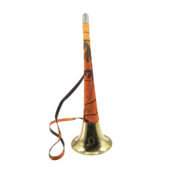 Corne Plate Januel en Laiton Gain&eacute;e  - Orange Camo - 40 cm