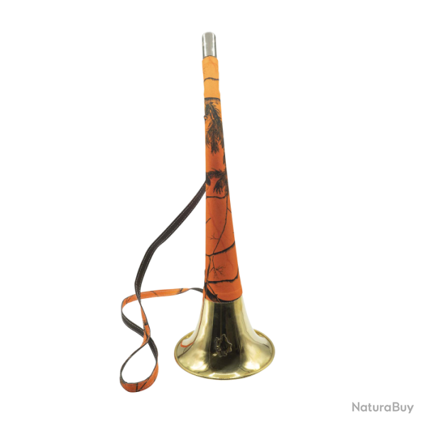 Corne Plate Januel en Laiton Gain�e  - Orange Camo - 40 cm
