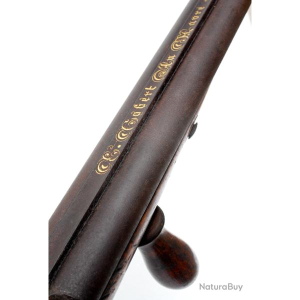 Vieux fusil de chasse percussion � chiens (avec une poign�e ajout�e)