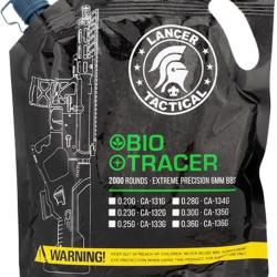 BILLES AIRSOFT 6MM BIO TRA&Ccedil;ANTES VERTES 0.28G X 2000 EN SACHET