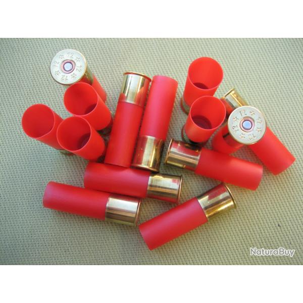 150 Douilles Cheddite cal 12/70 rouges culots de 25 mm amor�ages Fiocchi 616 (fort) longueur 70 mm
