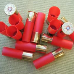 250 Douilles Cheddite cal 12/70 rouges culots de 25 mm amor&ccedil;ages Fiocchi 616 (fort) longueur 70 mm