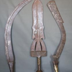 Trois armes blanches Africaines - Congo (RDC), 1&egrave;re moiti&eacute; 20&egrave;me si&egrave;cle