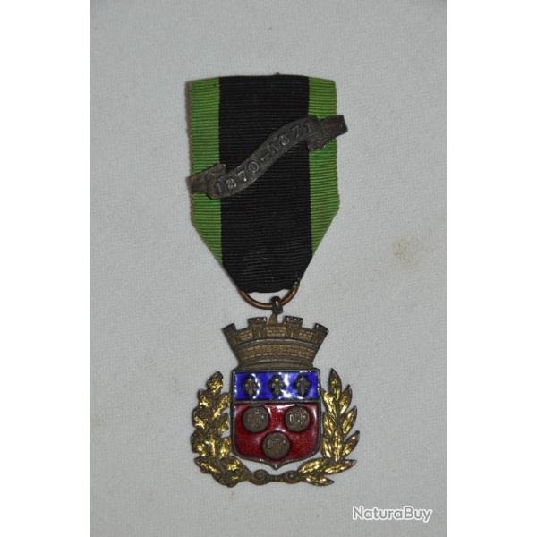 MEDAILLE UNION FRATERNELLE DES ANCIENS COMBATTANTS DE CHARTRES- GUERRE DE 1870-1871