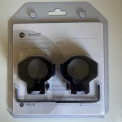 Colliers HAWKE Tactical Diam&egrave;tre 30 mm pour rail de 11 mm Hauteur M&eacute;dium