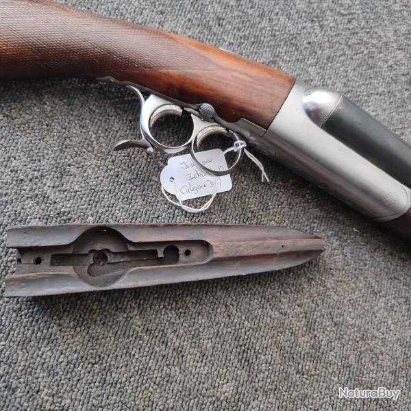 Devant bois en noyer petit mod�le pour fusil juxtapos� Id�al Manufrance � pontet lunette