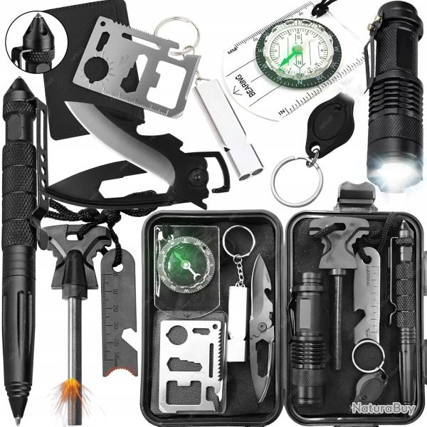 Kit de Survie Militaire Pack Essentiel Pro 9 en 1