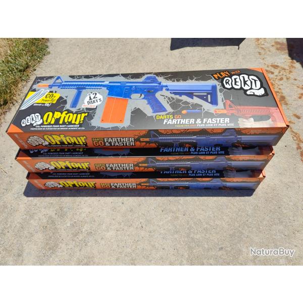 Lot de 3 REKT OpFour CO? Neufs - Lanceurs Fl�chettes Mousse-3 Chargeurs-36 Darts-Compatible Nerf