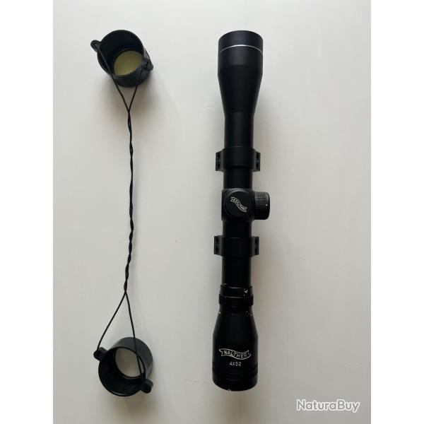 Lunette de vis�e WALTHER 4x32 - Avec colliers et capuchons - Tr�s bon �tat