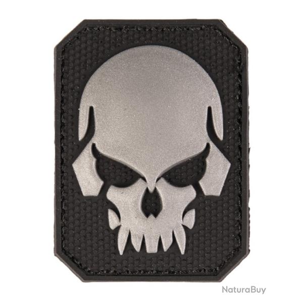 PATCH PVC TETE DE MORT NOIR 6 X 4.5 CM