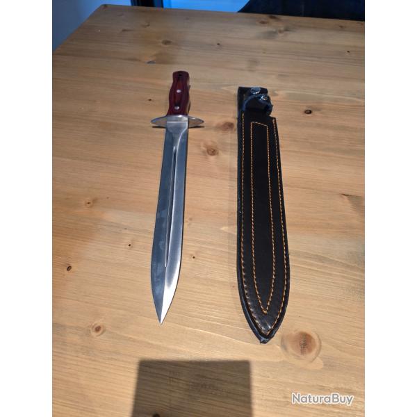 Dague de chasse lame 28cm inox + �tui