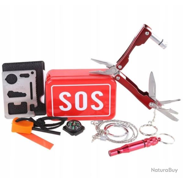 Bo�te de Survie M�tallique Pro 25 en 1 ZS-21 - Pack Ultra-Robuste