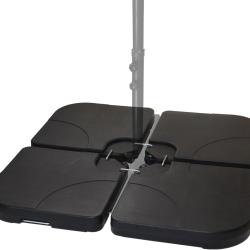 Lestage pour parasols Dalles de Parasol pour Parasol d&eacute;port&eacute; - Pied en Croix Noir 60 litres / 100kg