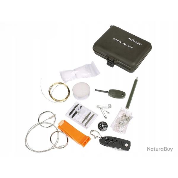 Kit de Survie �tanche Mil-Tec ABS - Bo�tier Tactique Olive