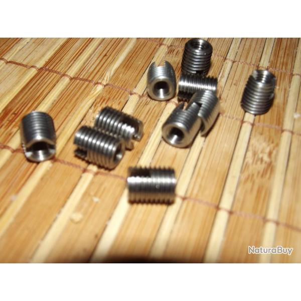 A SAISIR - 10 inserts acier M5x80 / M8x100 pour r�paration filetage ou comme insert m�tal/bois NEUFS