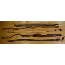 lot de 5 bretelles cuir et tissu pour carabine et fusil d'occasion a 1�