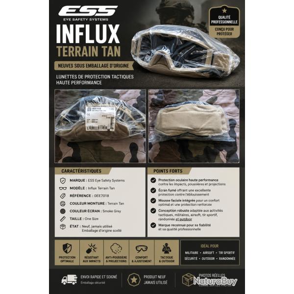 Lunette balistique ESS Influx tan