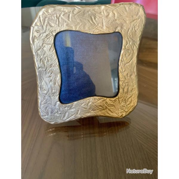 Cadre Photo M�tal ( Bronze Ou Laiton)  Dor� �douard Rambaud - Mod�le Asym�trique