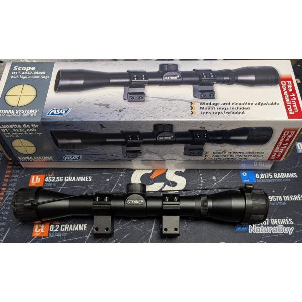 OFFRE NB TIR Lunette 4X32 RAIL 11mm STRIKE SYSTEMS ASG