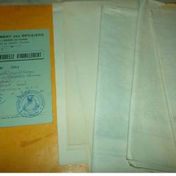 LIVRE DOSSIER:&nbsp; CARTE INDIVIDUELLE D'HABILLEMENT DES OFFICIERS DE 1955&nbsp; ET&nbsp; AVEC UN LOT DE 5 CARTES