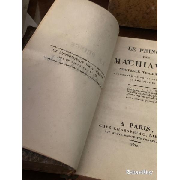 Le Prince Par Machiavel - Nouvelle Traduction ... Chez Chasseriau 1822