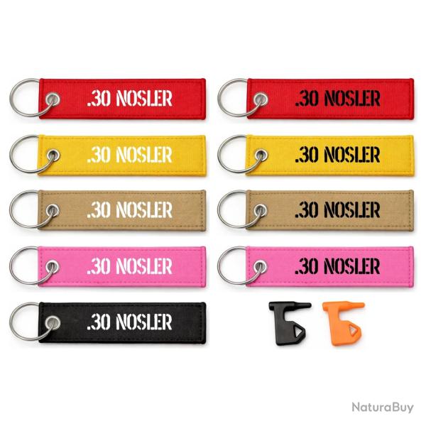 T�moin de chambre vide .30 Nosler - Drapeau s�curit� porte-cl�s flamme
