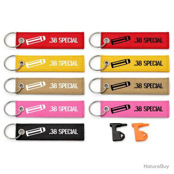 T�moin de chambre vide .38 Special - Drapeau s�curit� porte-cl�s flamme