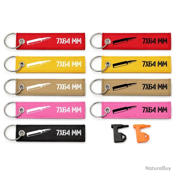 T�moin de chambre vide 7x64 mm - Drapeau s�curit� porte-cl�s flamme