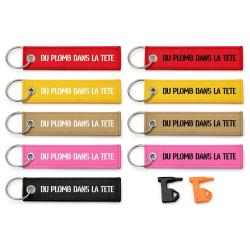 T&eacute;moin de chambre vide Du Plomb Dans La T&ecirc;te - Porte-cl&eacute;s flamme humour tir