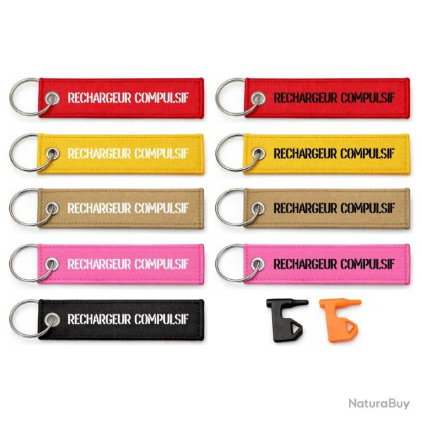 T�moin de chambre vide Rechargeur Compulsif - Porte-cl�s flamme humour tir
