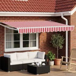 Auvent r&eacute;tractable &eacute;lectrique Rouge et blanc 3 x 2,5 m