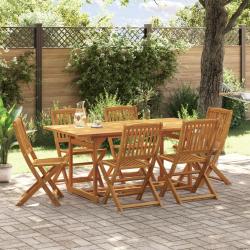 Ensemble &agrave; manger de 7 pcs bois massif d'acacia