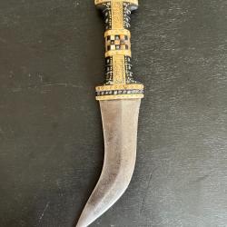 ANCIEN BEAU POIGNARD SYRIEN DU XIX&deg; SIECLE, POIGNEE ET LAME TOP, MAGDALI ARABE, PERSE