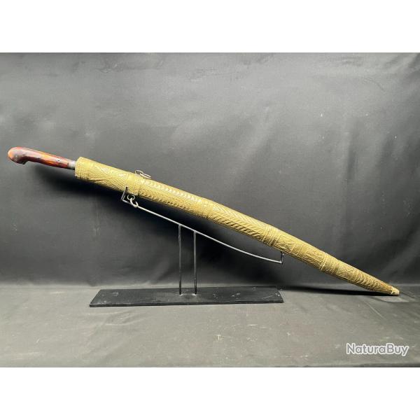 ANCIEN BEAU SABRE YATAGAN DU XIX�, TURC / OTTOMAN, AVEC FOURREAU, collection Asie