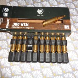 une boite de 10cartouches calibre 300wsm  de marque rws    vulcan